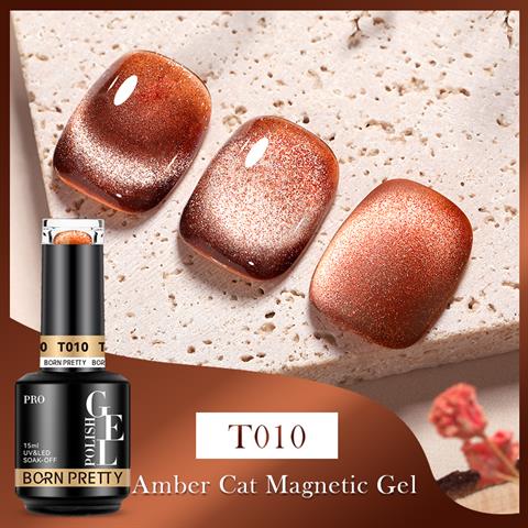BORN PRETTY 15ml Hema Free Super Shinny Amber Kedi Gözü kalıcı oje T010 (58742)