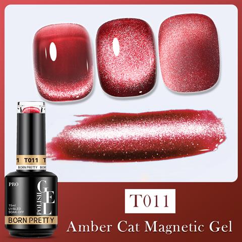 BORN PRETTY 15ml Hema Free Super Shinny Amber Kedi Gözü kalıcı oje T011 (58742)