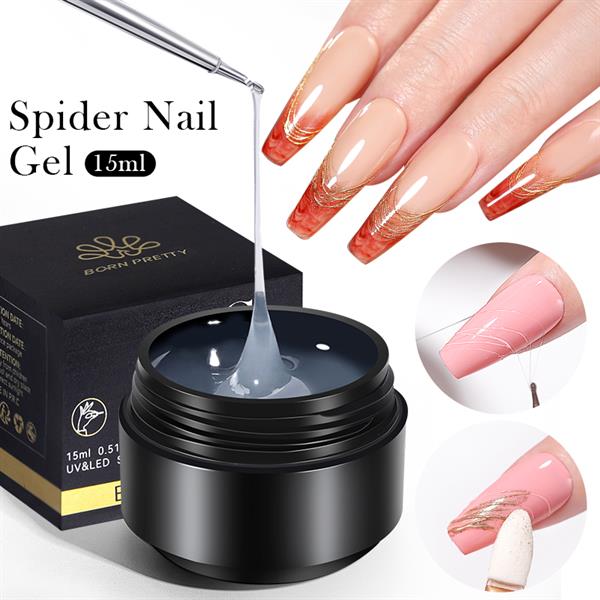 BORN PRETTY 15ml Yarı-katı Şeffaf Spider Nail Gel (55878)