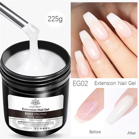BORN PRETTY 225g Extension Nail Gel EG-02 Milky White (56481-02)