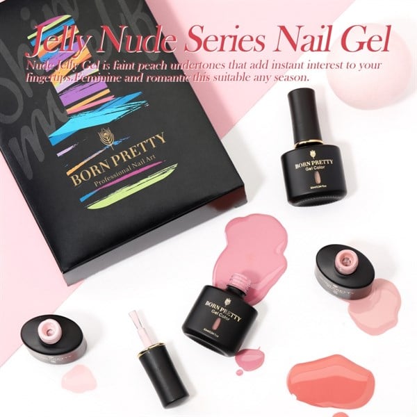 Born Pretty 6 renk jelly nude serisi kalıcı oje seti (55046)