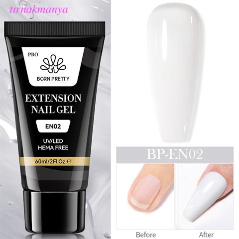Born Pretty 60 ML Hema Free Tırnak Uzatma Poly Jel BEYAZ EN02 (59081)