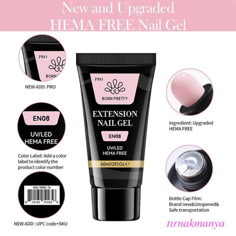 Born Pretty 60 ML Hema Free Tırnak Uzatma Poly Jel BEYAZ EN02 (59081)