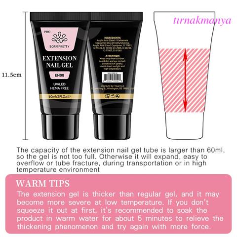 Born Pretty 60 ML Hema Free Tırnak Uzatma Poly Jel BEYAZ EN02 (59081)