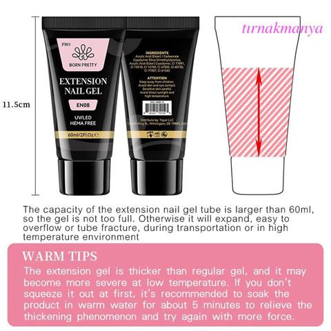 Born Pretty 60 ML Hema Free Tırnak Uzatma Poly Jel Milky Jelly White EN03 (59081)