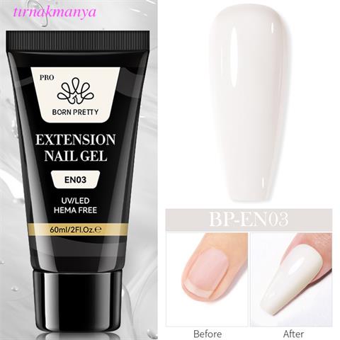 Born Pretty 60 ML Hema Free Tırnak Uzatma Poly Jel Milky Jelly White EN03 (59081)