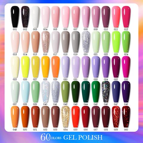 BORN PRETTY 65Pcs/Set 10ml 60 Colors Nail Gel Polish Set (55983)