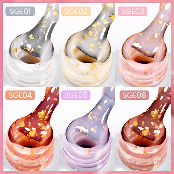 BORN PRETTY 7ml Gold Flakes Glitter Quick Building Gel SGE06 (55453)