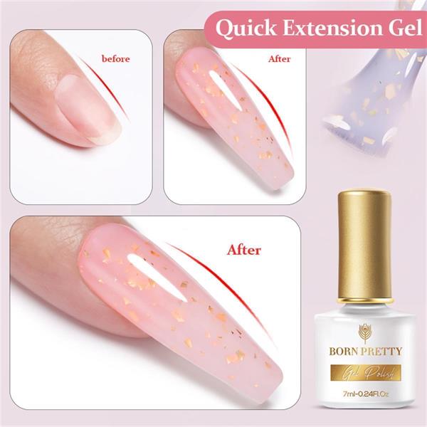 BORN PRETTY 7ml Gold Flakes Glitter Quick Building Gel SGE06 (55453)