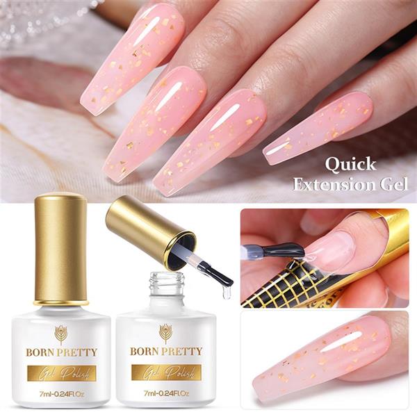 BORN PRETTY 7ml Gold Flakes Glitter Quick Building Gel SGE06 (55453)