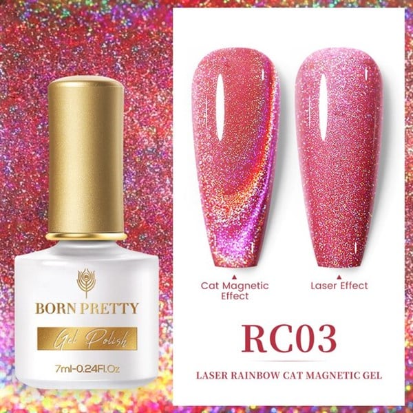 Born Pretty 7ml Laser Rainbow Kedi Gözü oje RC03 (53904-3)