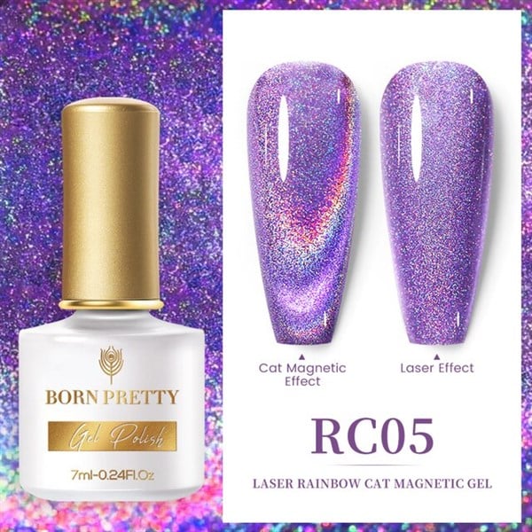Born Pretty 7ml Laser Rainbow Kedi Gözü oje RC05 (53904-5)