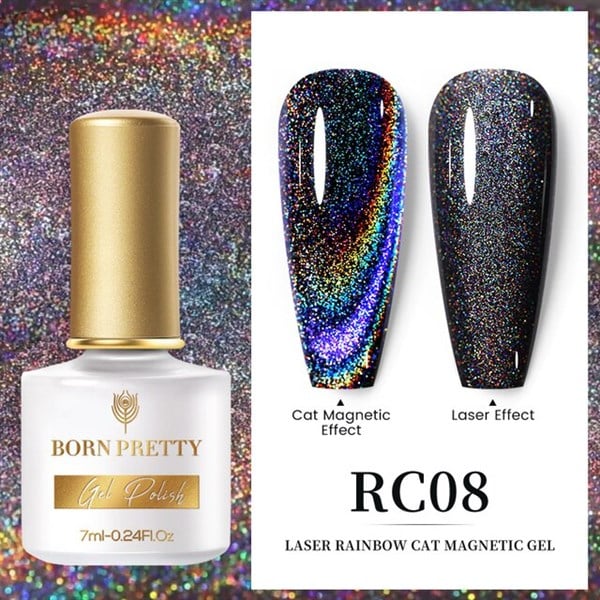 Born Pretty 7ml Laser Rainbow Kedi Gözü oje RC08 (53904-8)