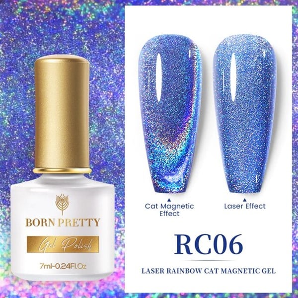 Born Pretty 7ml Laser Rainbow Kedi Gözü oje RC06 (53904-6)