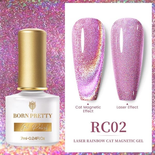 Born Pretty 7ml Laser Rainbow Kedi Gözü oje RC02 (53904-2)