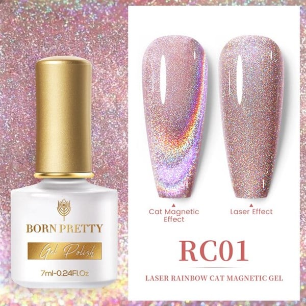 Born Pretty 7ml Laser Rainbow Kedi Gözü oje RC01 (53904-1)