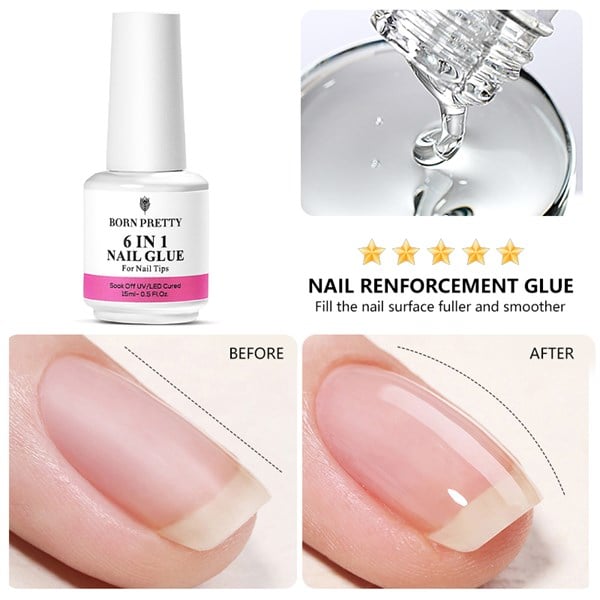 BORN PRETTY 6 in 1 Nail Glue - Jel (55391)