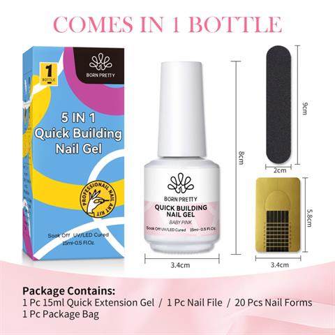 Born Pretty Builder jel set 15 ML 5in1 BABY PINK (56004-1)