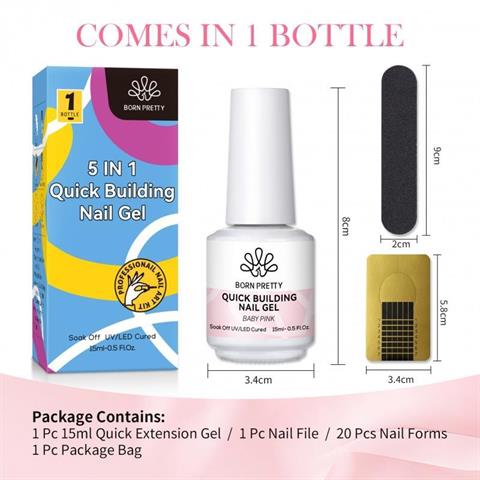 Born Pretty Builder jel set 15 ML 5in1 CLEAR (56004-3)
