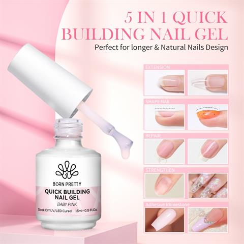 Born Pretty Builder jel set 15 ML 5in1 BABY PINK (56004-1)