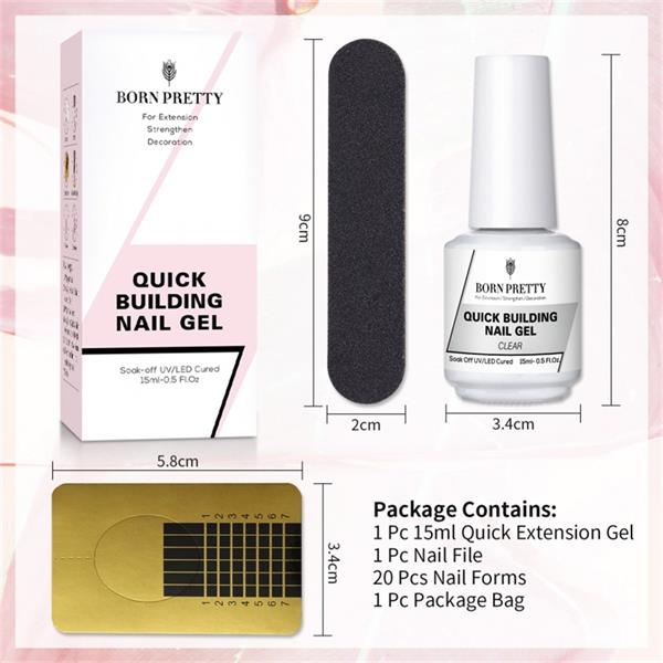 Born Pretty Builder jel set 15 ML CLEAR (53984)