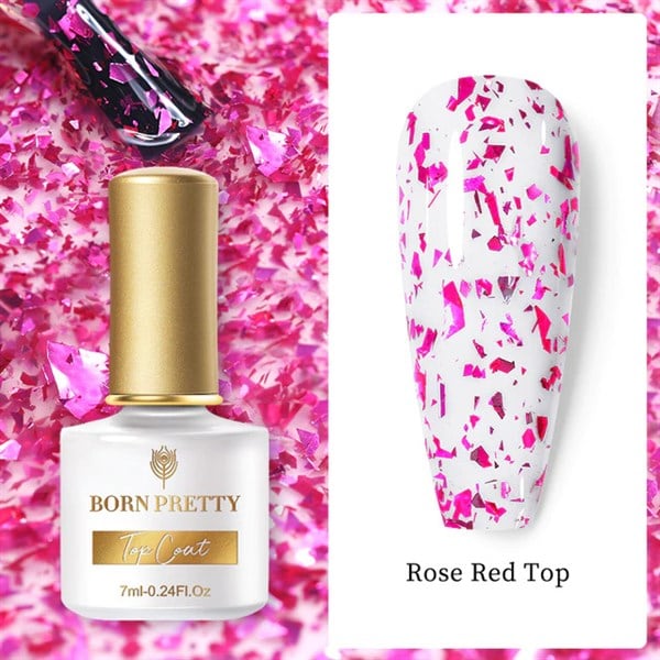 Born Pretty Glitter Rose-Red Top Kat (53887-6)