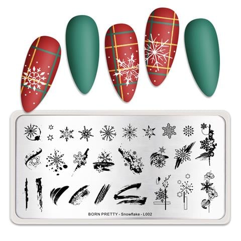 Born Pretty metal stampa tabakası Snowflake L-002 (53403)