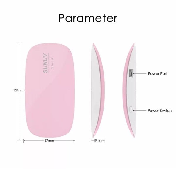 Mini Tırnak kurutucu UV led lamba (6W) Pembe