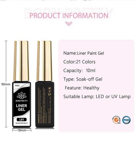 BORN PRETTY PRO 10 ML Nail Art çizim Jeli L14 (59202)