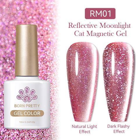 BORN PRETTY RM01 10ml Reflective Moonlight Cat Magnetic Kalıcı oje (57983)