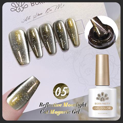 BORN PRETTY RM05 10ml Reflective Moonlight Cat Magnetic Kalıcı oje (57983)
