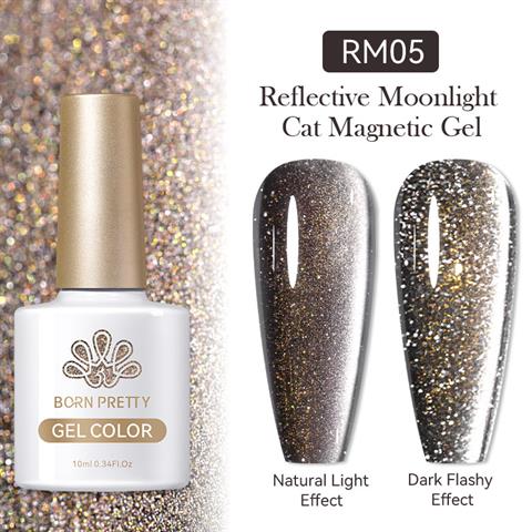 BORN PRETTY RM05 10ml Reflective Moonlight Cat Magnetic Kalıcı oje (57983)