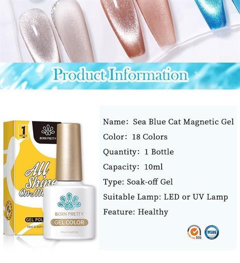 Born Pretty 10 ml Sea Blue Kedi gözü oje SB-15 (56466)