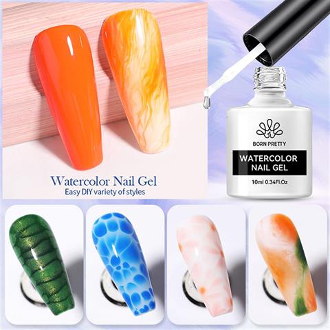 Born Pretty 10 ml Şeffaf renk Watercolor (Suluboya) Efekt Tırnak jeli (56002)