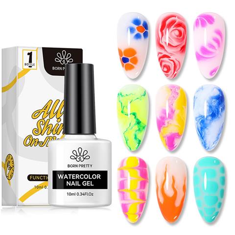 Born Pretty 10 ml Şeffaf renk Watercolor (Suluboya) Efekt Tırnak jeli (56002)