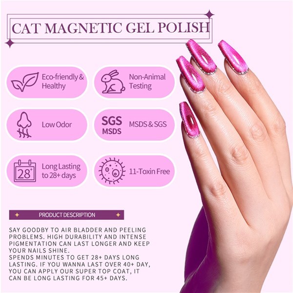 Born Pretty10 ml Jelly Amber Serisi Kedi Gözü Kalıcı oje CMG-06 (55832)