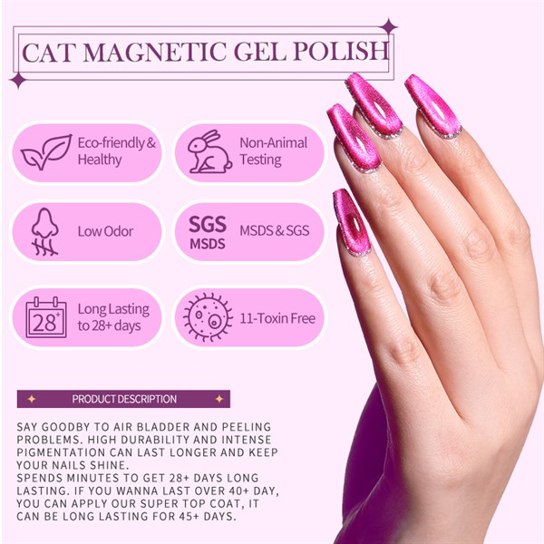Born Pretty10 ml Jelly Amber Serisi Kedi Gözü Kalıcı oje CMG-01 (55832)