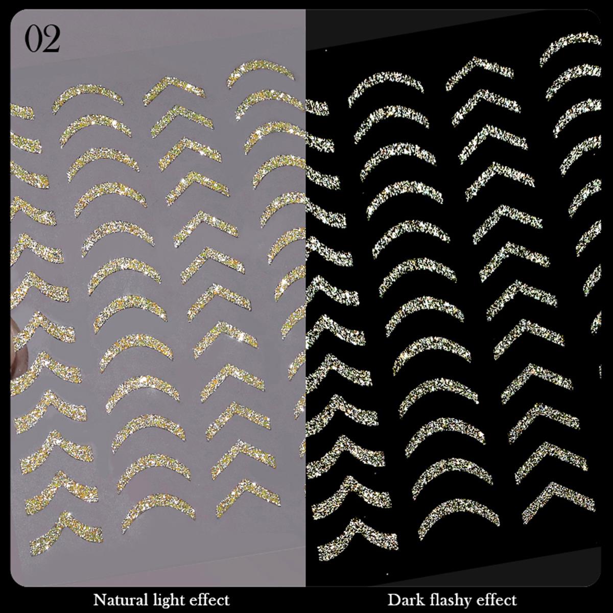 3D Reflektif efekt nail art sticker  model -2 (55881-2)