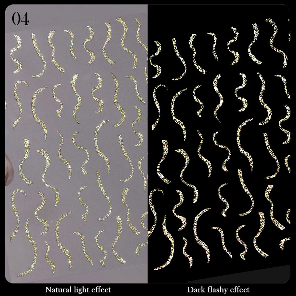 3D Reflektif efekt nail art sticker  model - 4 (55881-4)