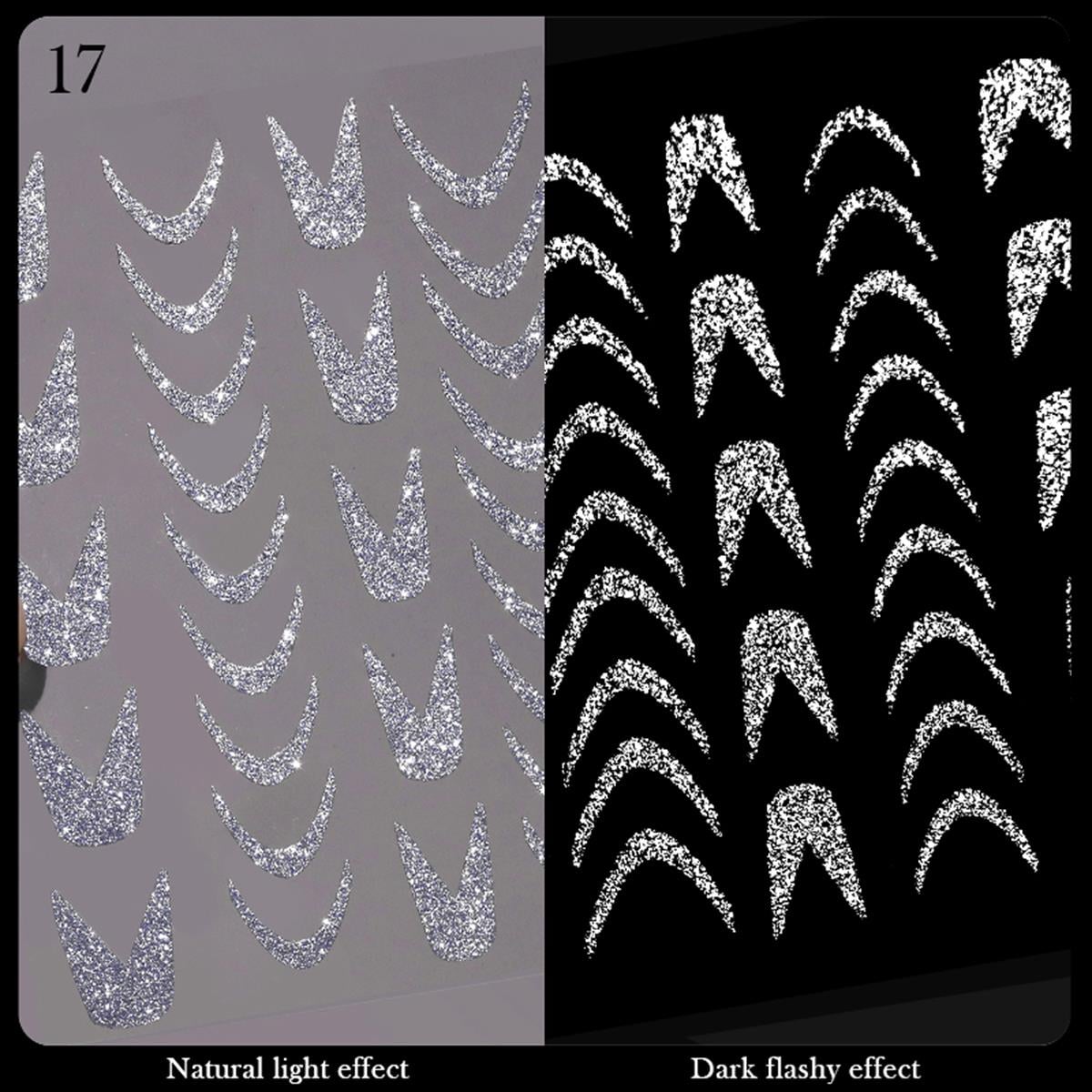 3D Reflektif efekt nail art sticker  model - 17 (55881- 17)