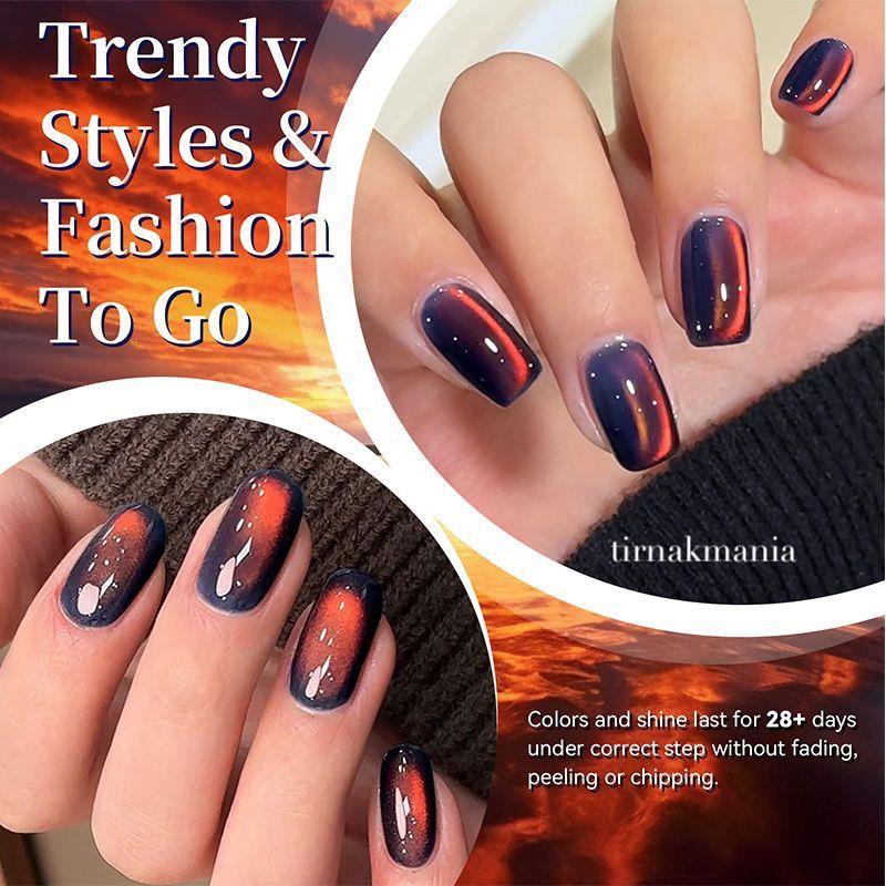BORN PRETTY 10ml Hema Tpo Free Blazing Sky Red Colored Cat Magnetic Gel Ultra Shine Soak Off UV Gel (62924)