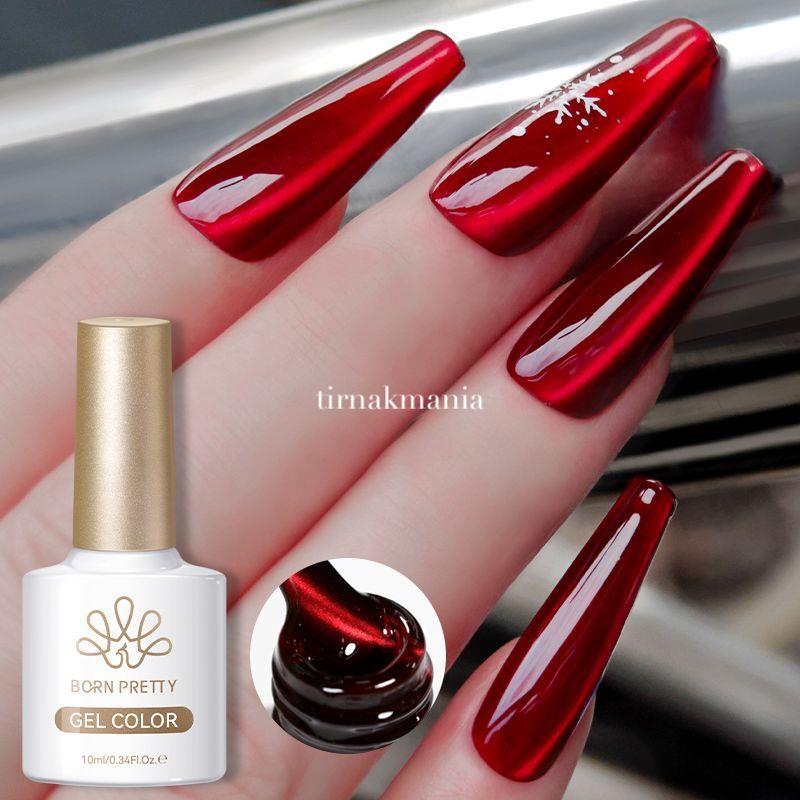 BORN PRETTY 10ml Hema Tpo Free Ruby Red Mirror Cat Magnetic Gel Ultra Shine MY394 (62926)