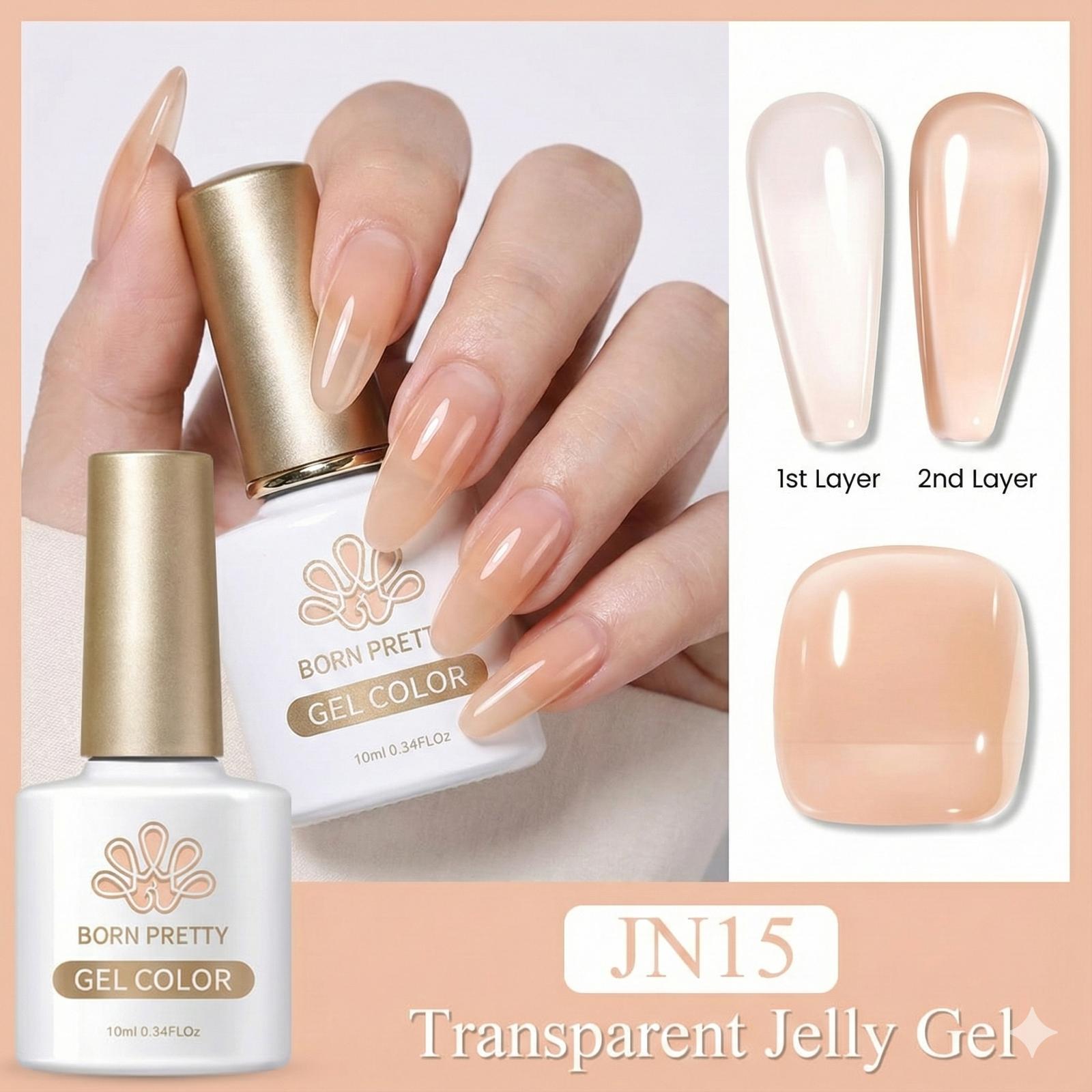 BORN PRETTY 10ml Jelly Nude Seri Kalıcı Oje JN15 (56347)