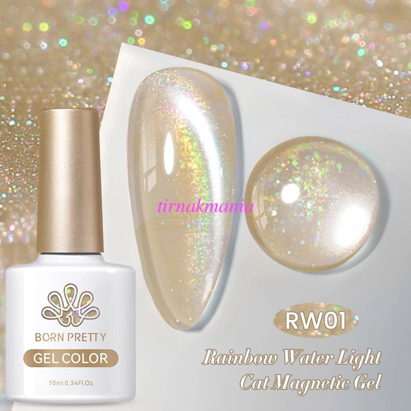 BORN PRETTY 10ml Rainbow Water Light Kedi Gözü Kalıcı Oje RW01 (59708)