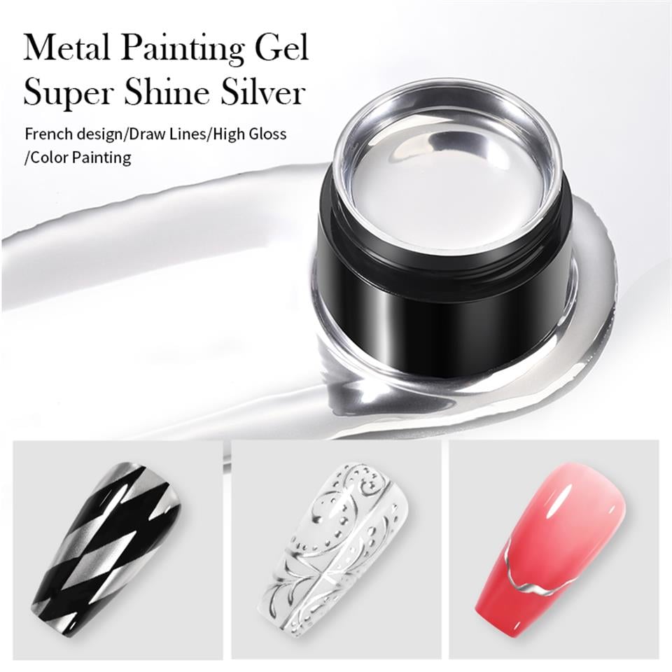 BORN PRETTY 5ml Silver Metallic Drawing (Çizim) jeli (56536)