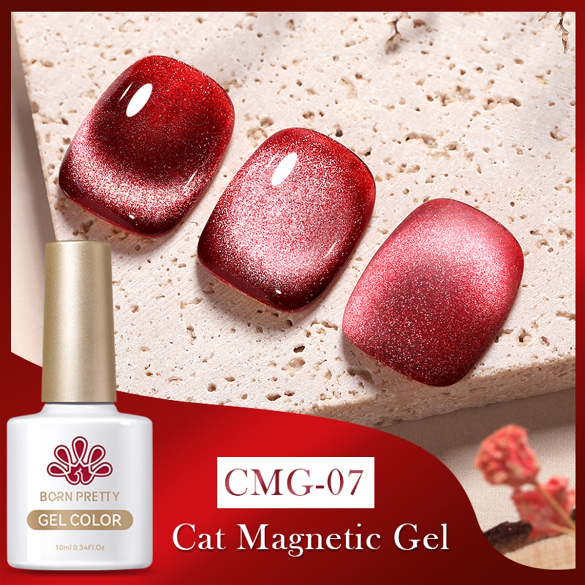 Born Pretty10 ml Jelly Amber Serisi Kedi Gözü Kalıcı oje CMG-01 (55832) (55725)