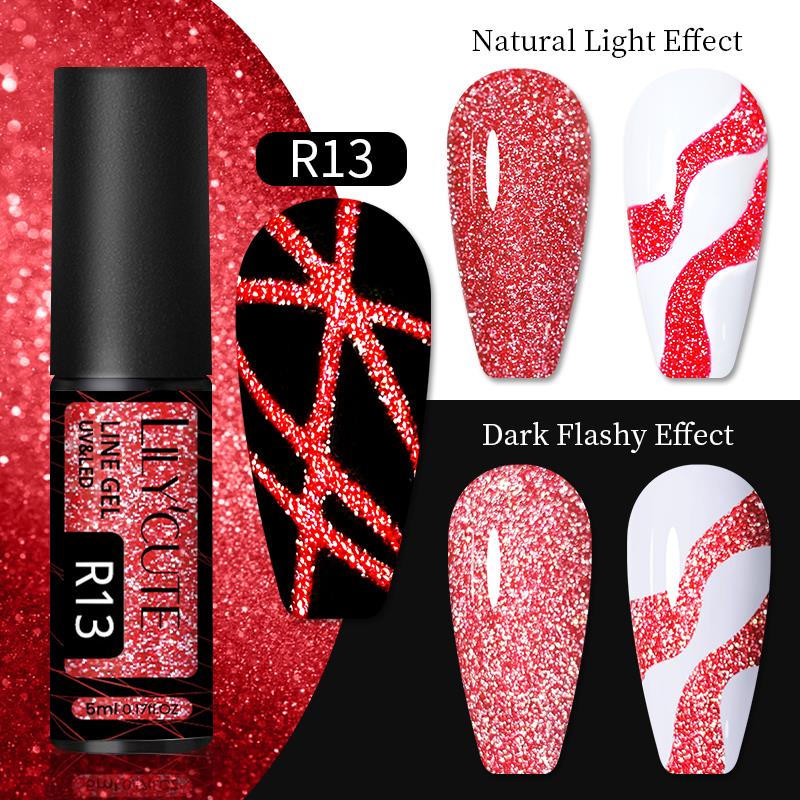Lily Cute Reflective Glitter Nail art çizim ojesi R013 (54152-7)