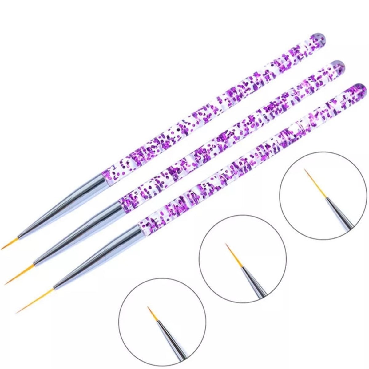 Nail Art çizim fırça seti (Mor)