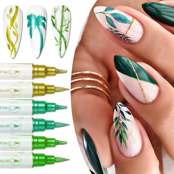 Çift taraflı Glitter Metallic Color Nail Art Graffiti Kalem (55334-02)
