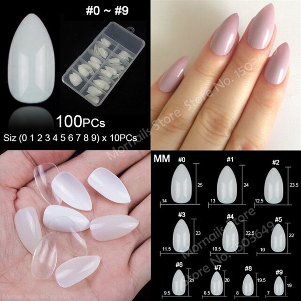 Full Cover Badem Tırnak tipsi Naturel 100 adet (53978-12)